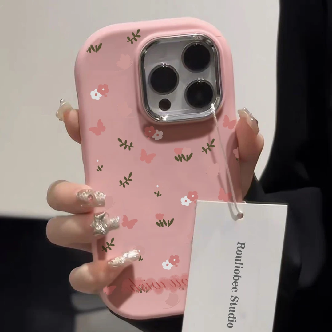肤感马卡龙文艺碎花适用苹果15手机壳iphone13/14promax防摔12/11