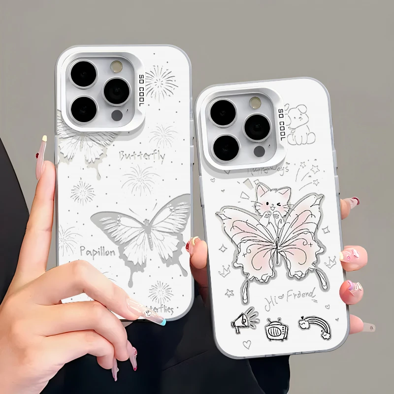 夕与空蝴蝶元气适用iPhone15/14手机壳苹果vivo华为小米oppo可爱