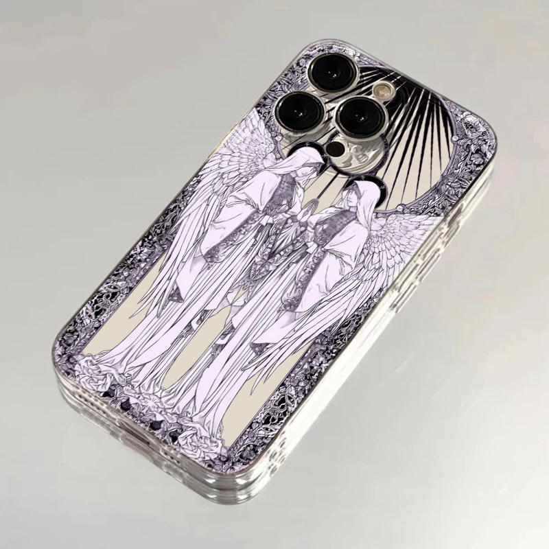 二次元天使透明适用iPhone15/14/13手机壳苹果小米vivo华为oppo软