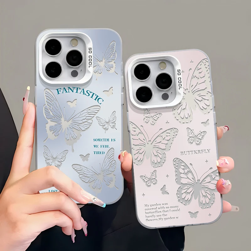 镂空蝴蝶元气壳适用iPhone15/14/13手机壳苹果vivo华为小米oppo软