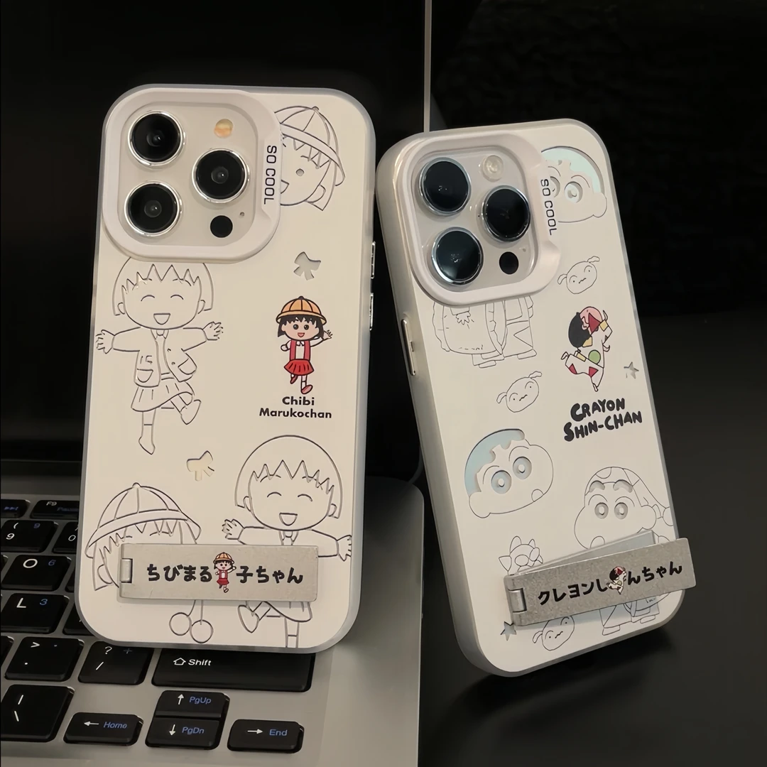 夕与空情侣小新小丸子元气壳适用苹果15手机壳华为70vivo小米oppo