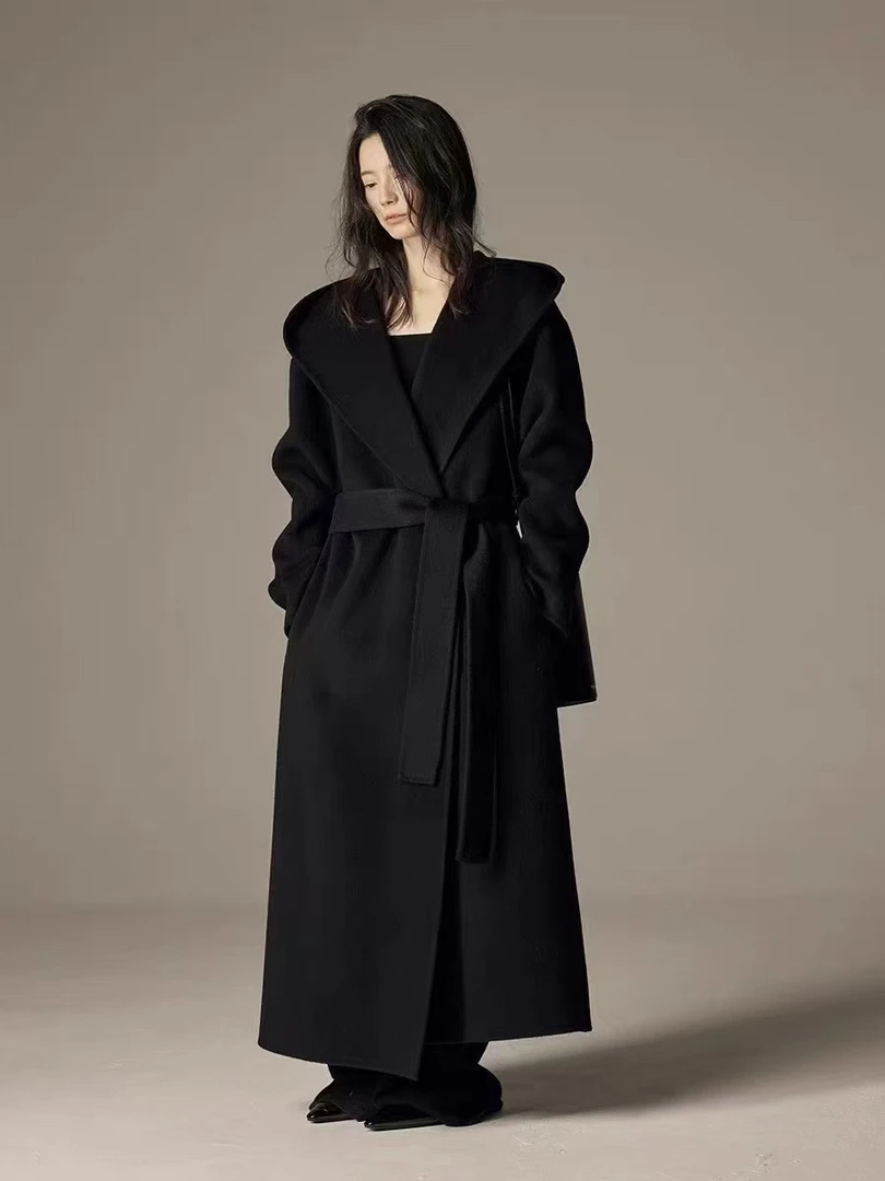 气质女士长款大衣加厚时尚毛呢