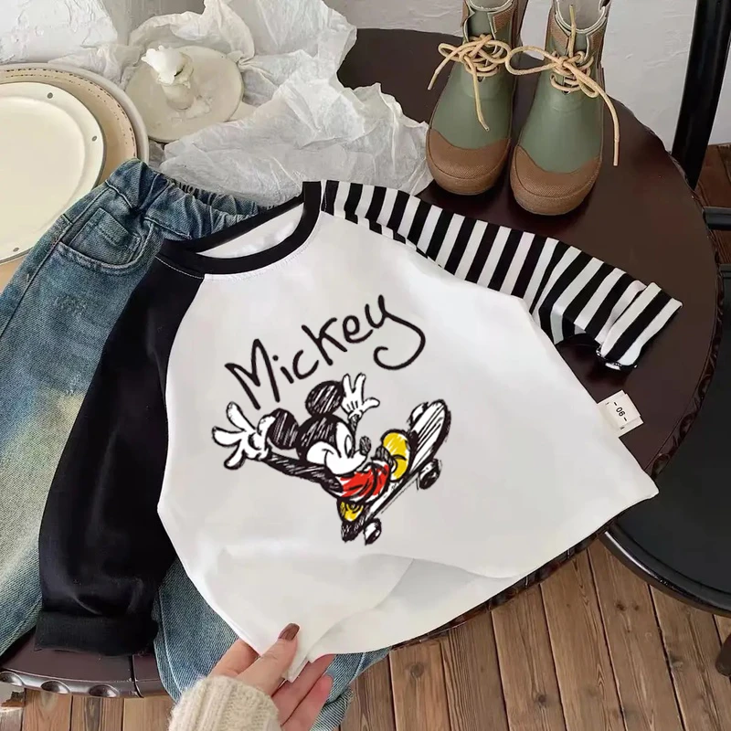 儿童长袖T恤新款卡通印花中小童春秋纯棉打底衫男女童洋气上衣t恤