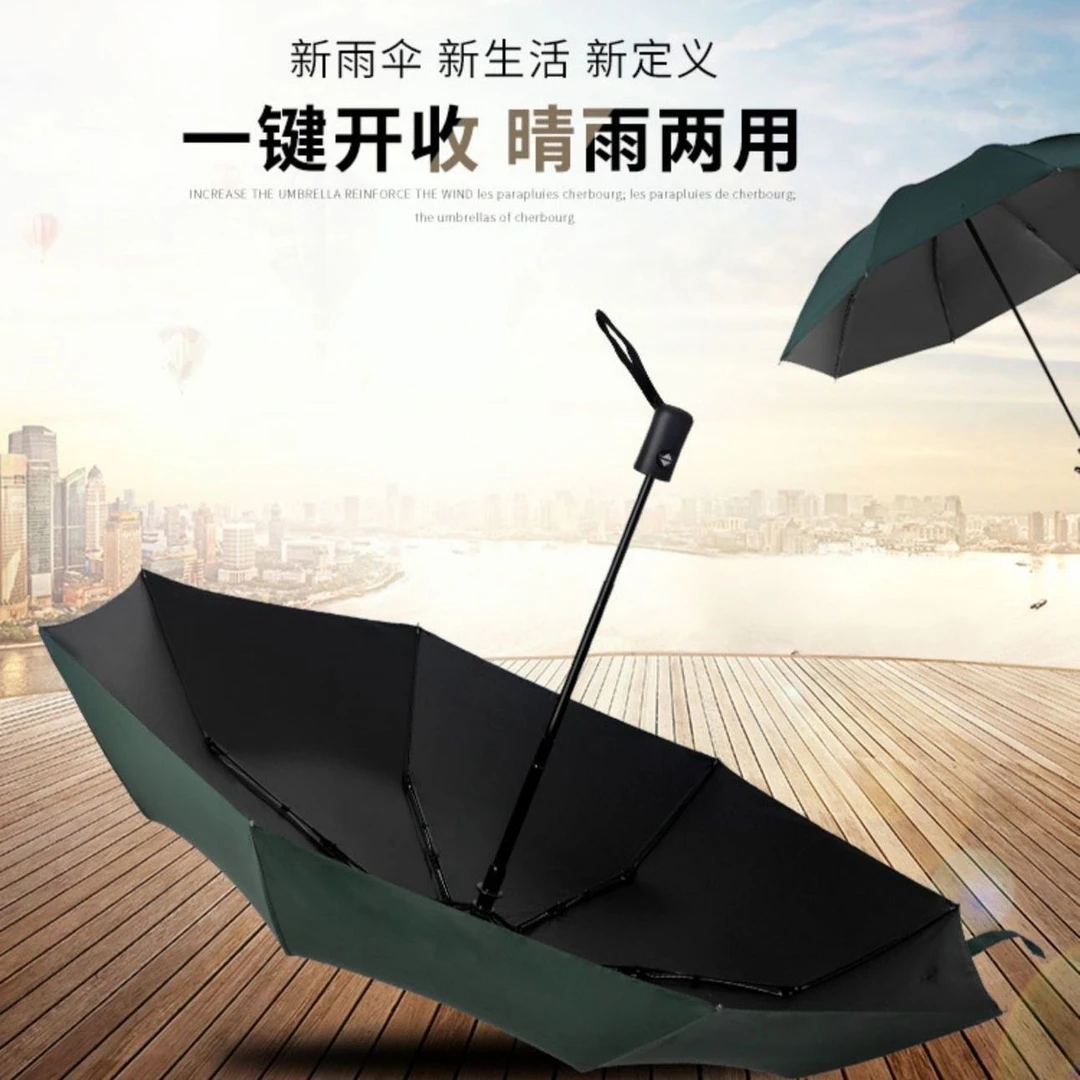 8骨手动叠雨伞晴雨两用黑胶防晒结实遮阳男女学生太阳伞防风