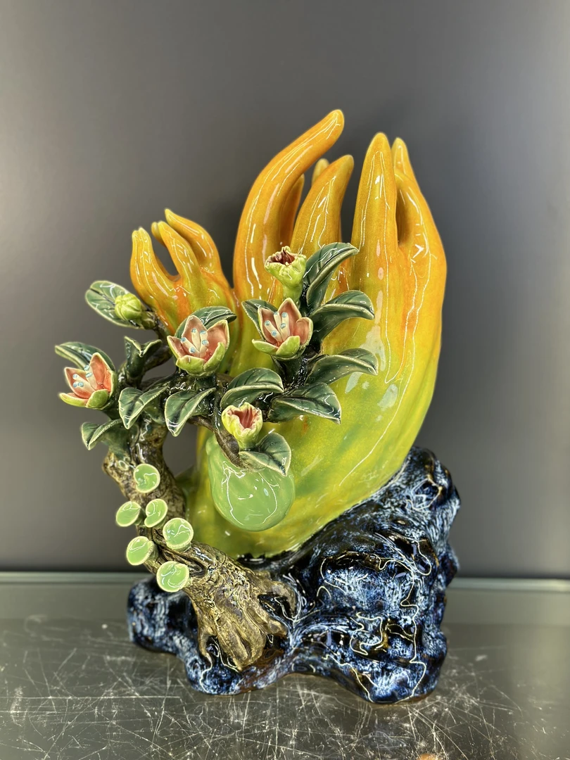 【得心应手佛手】石湾公仔尺寸23长33高