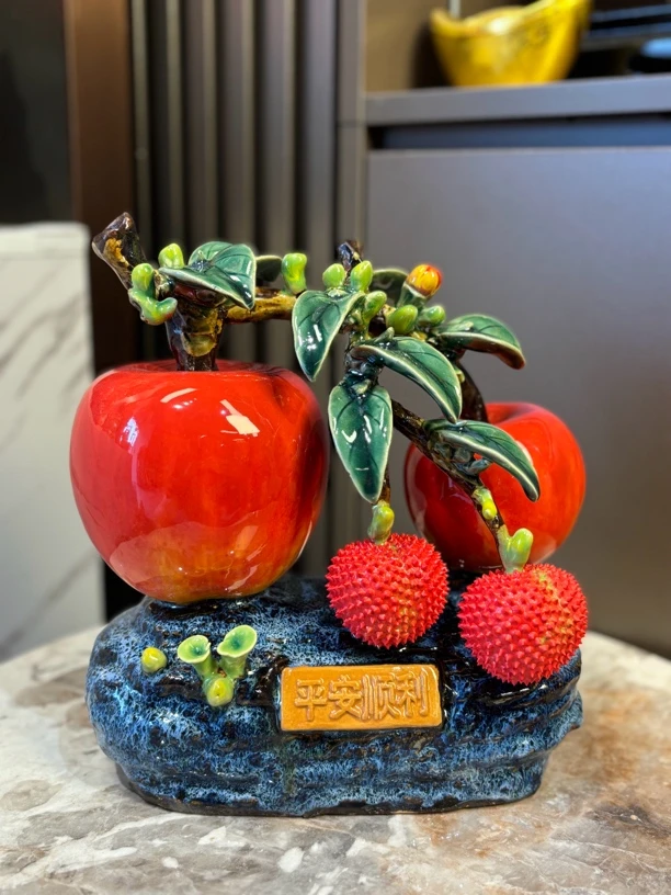 【平安顺利苹果】石湾公仔尺寸长度25高度25