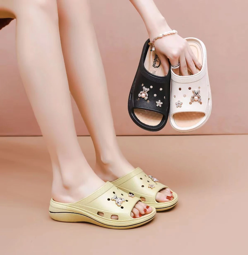 夏季凉拖鞋女时尚百搭外穿女士中跟拖鞋居家厚底防滑沙滩拖鞋女