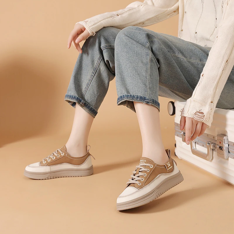 领跑轻简德训板鞋休闲运动鞋厚底秋冬新款爆款加绒内增高德训女鞋