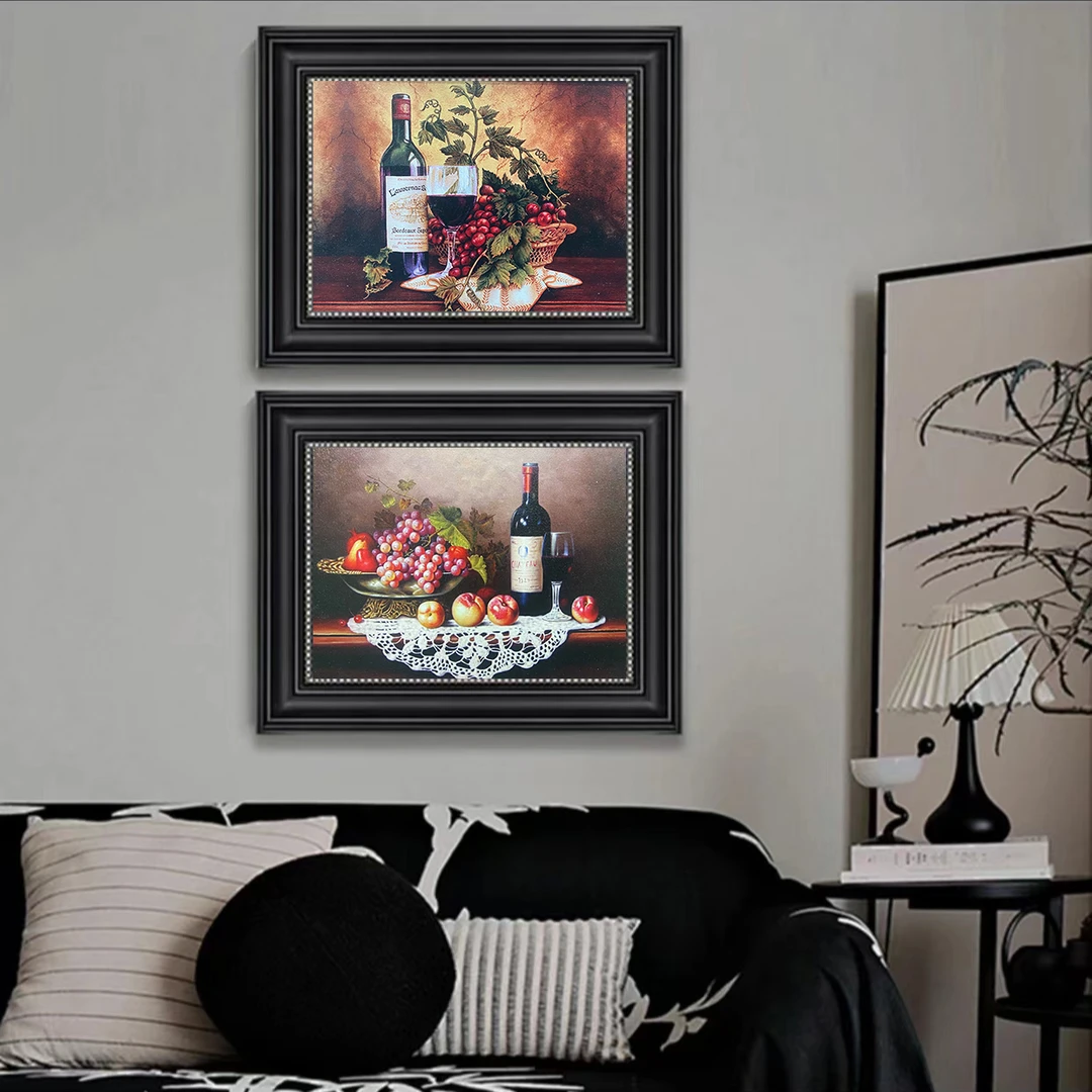A69餐厅挂画装饰画轻奢高级感欧美式风饭厅歺厅背景墙油画壁画