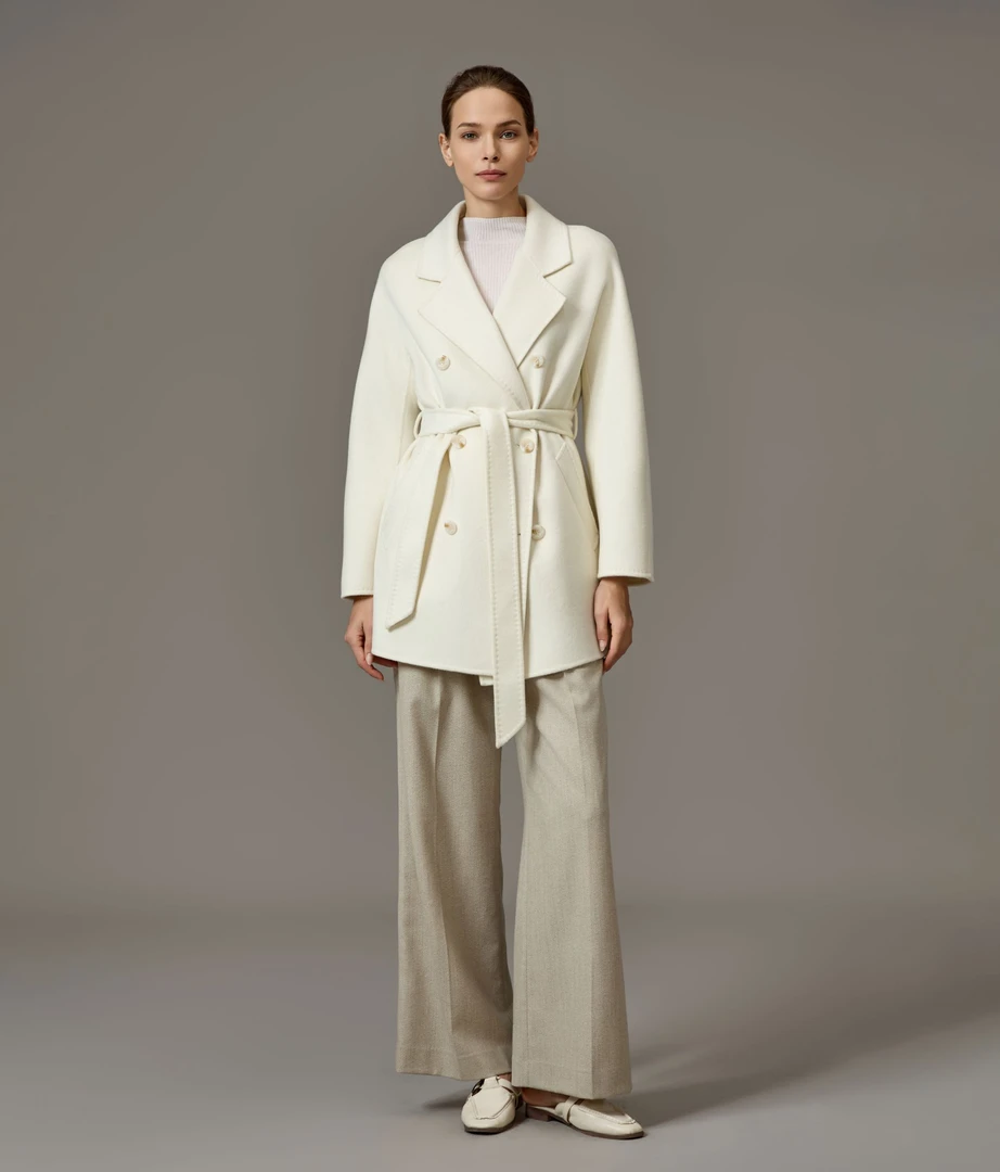 原束【M家801中长款】100%小山羊绒801经典短款女装大衣