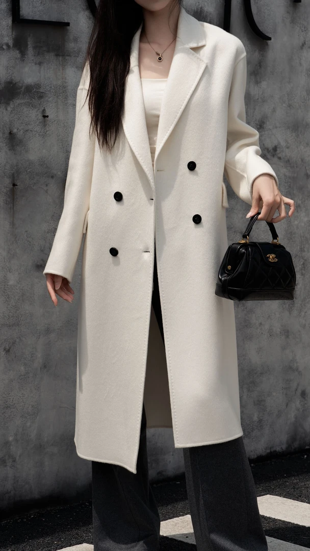 原束·100%小山羊绒秋冬女装长款大衣