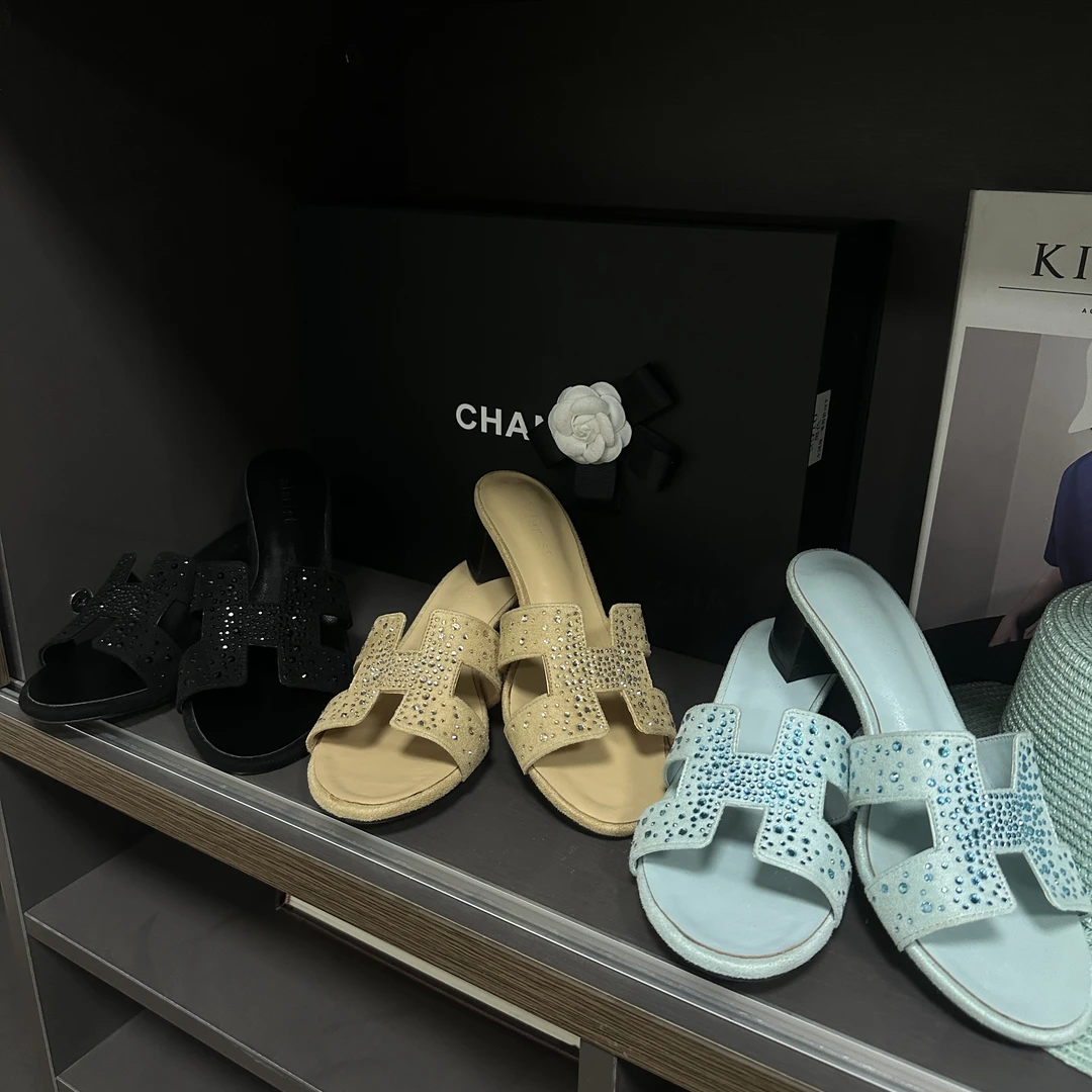 HALA【贵族】精致带钻夏日休闲夏季外穿气质两鞋拖鞋 X230601007