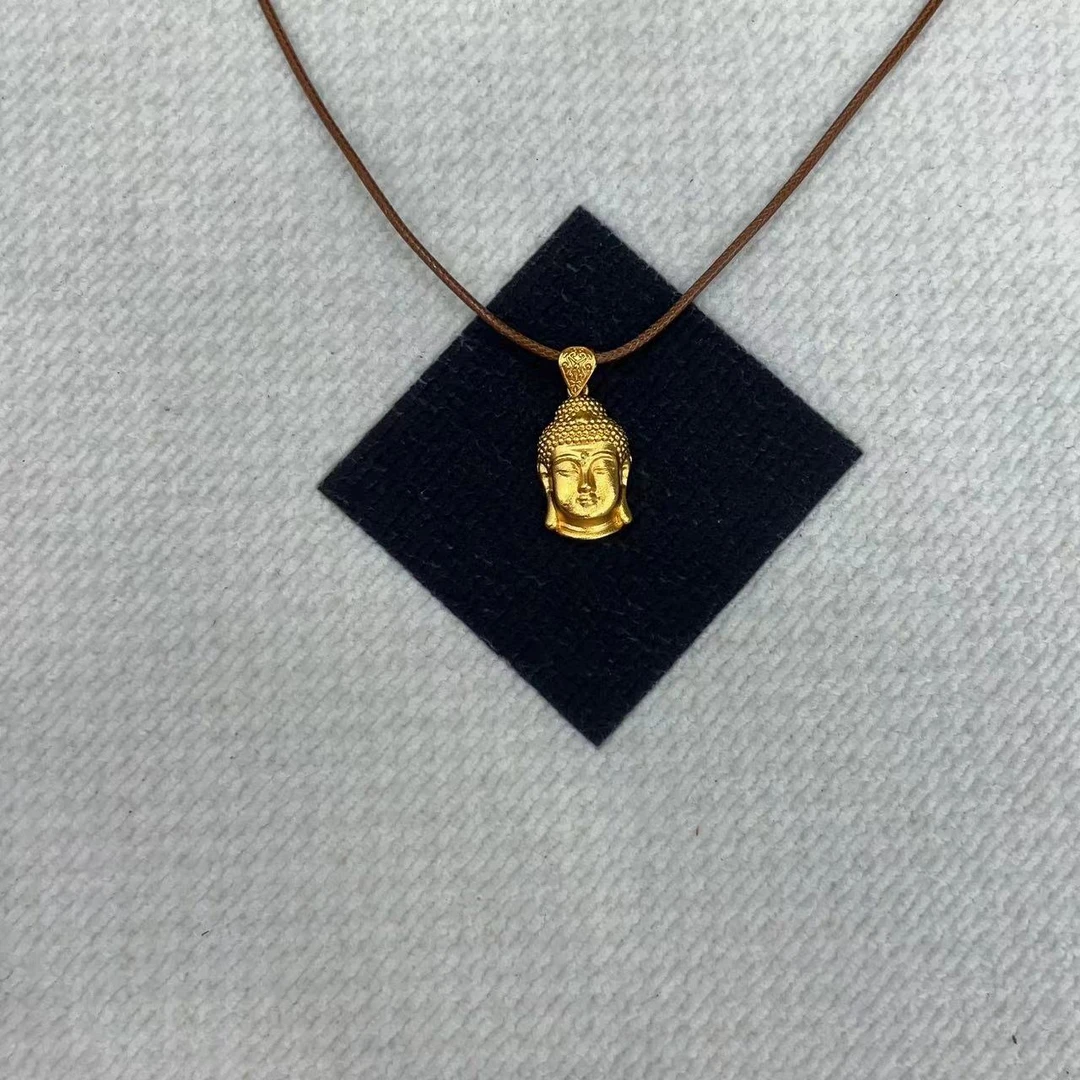 铜布艺吊坠 BLAVCPEON【佛在心中】编制金色小佛头项链 Y240316161
