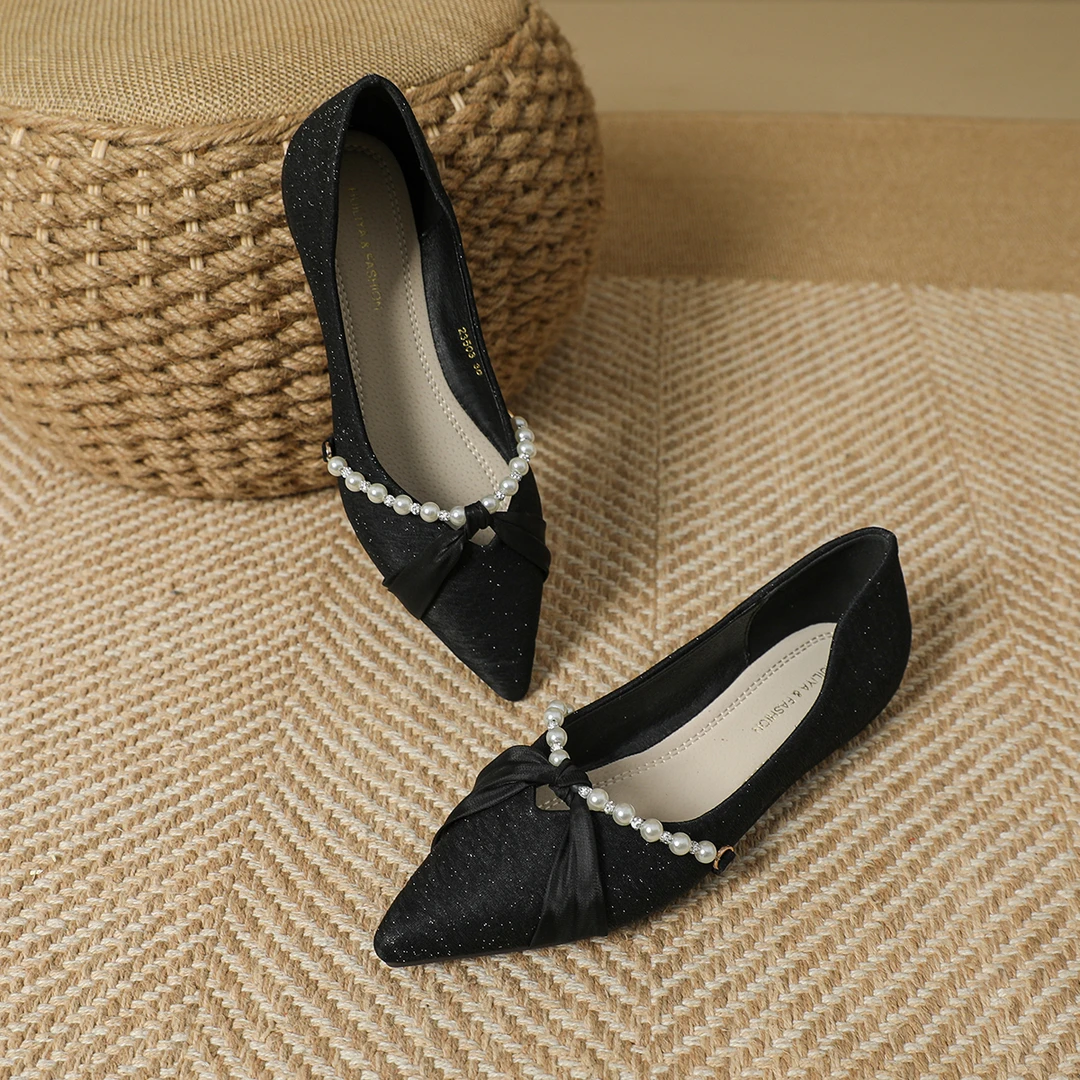 2024年法式春季新款气质尖头平底鞋百搭时尚小香风女鞋