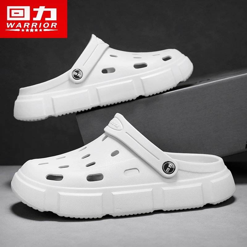 回力拖鞋男春季外穿防滑踩屎感海边沙滩鞋青少年包头两用洞洞凉鞋