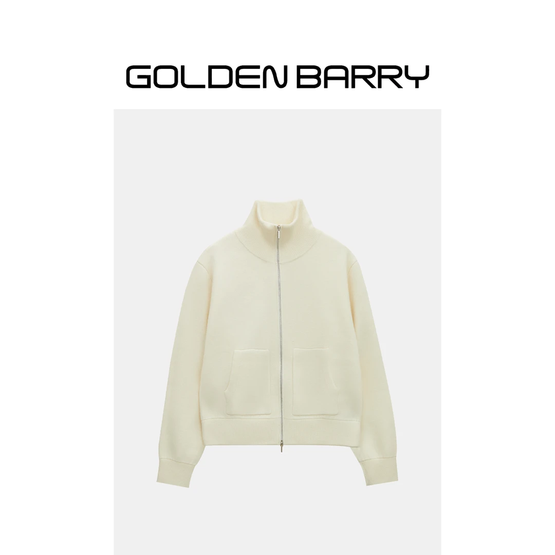 GOLDENBARRY|243089立领拉链毛织外套