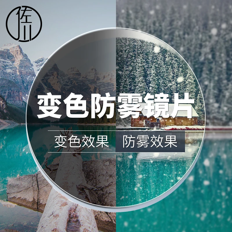 变色防雾防蓝光镜片网上配近视散光1.67超薄树脂非球面眼镜片