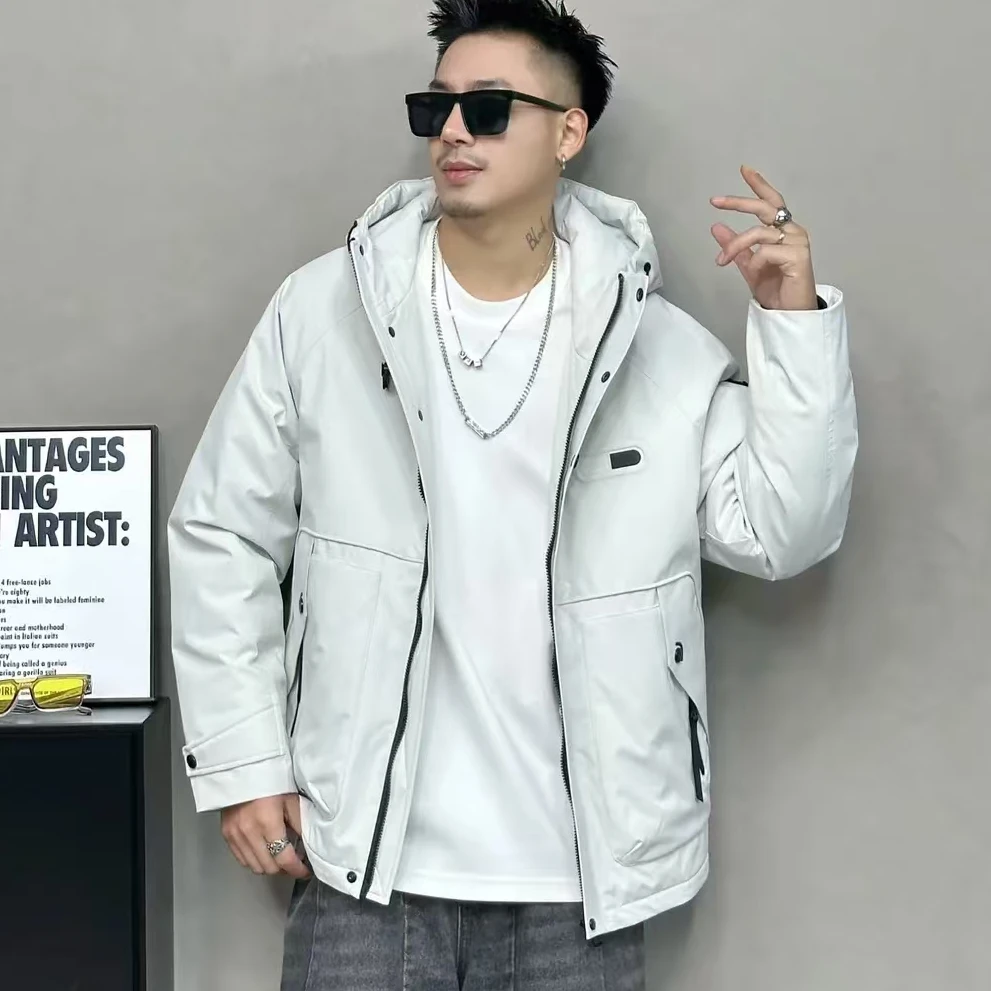 9953-【国标羽绒服】--男女同款连帽深冬系列外套情侣休闲户外套