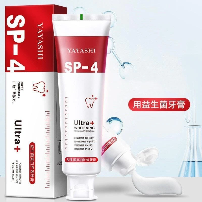SP-4益生菌牙膏亮白净白去渍护齿口腔去口气鲨鱼牙膏洁牙清新口气