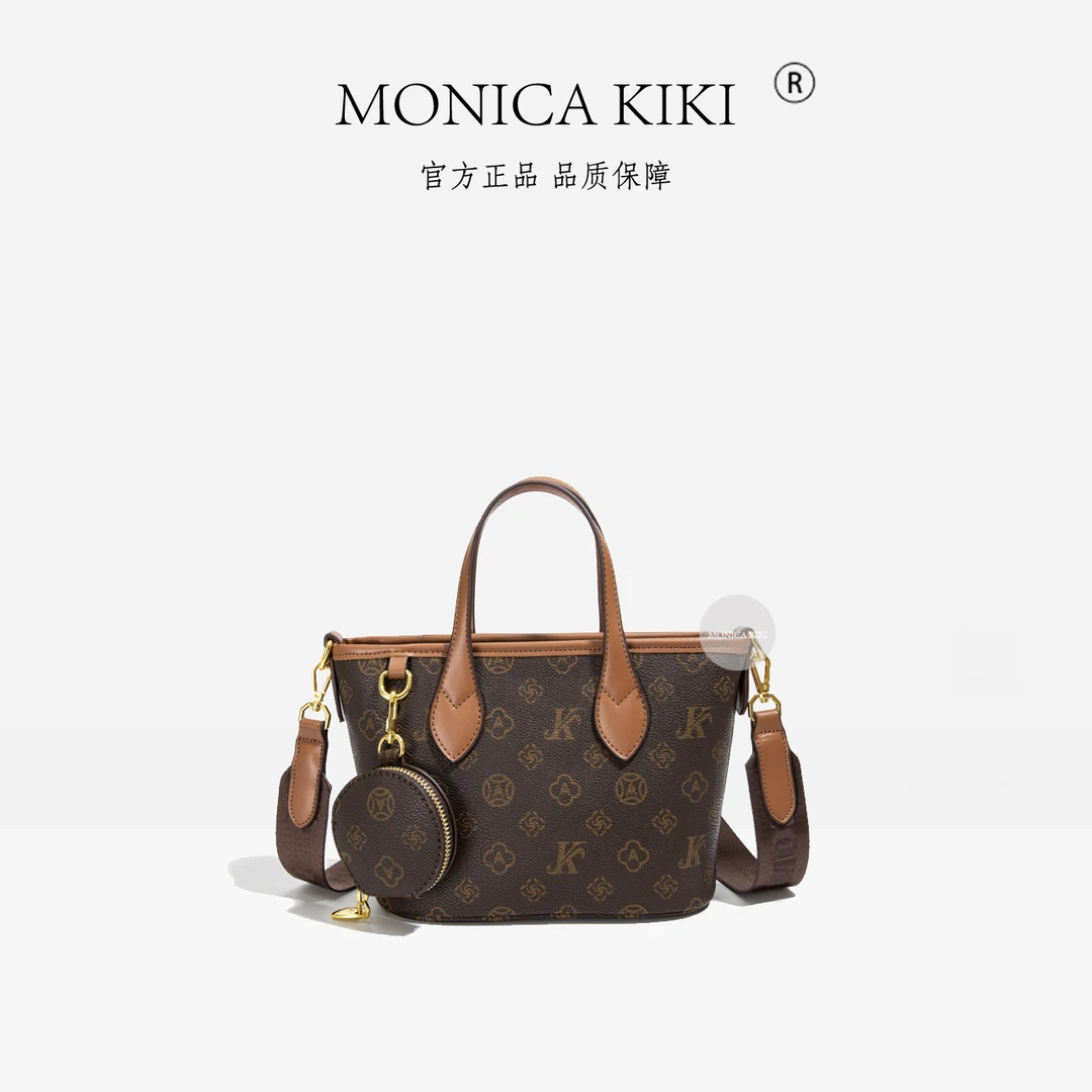 莫妮卡奇奇时尚手提包印花篮子包时尚单肩包巨百搭斜挎包