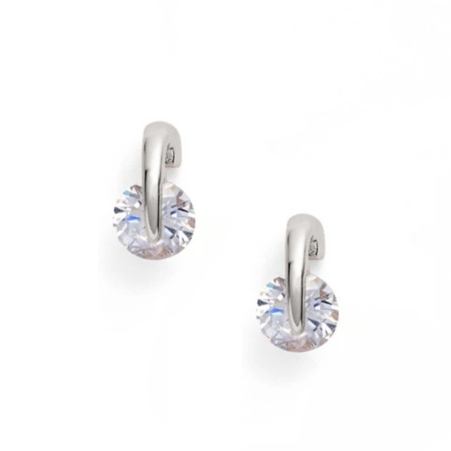 铜合金仿水晶耳饰 AE1112/AE1113 Mucha 水晶耳钉2色入