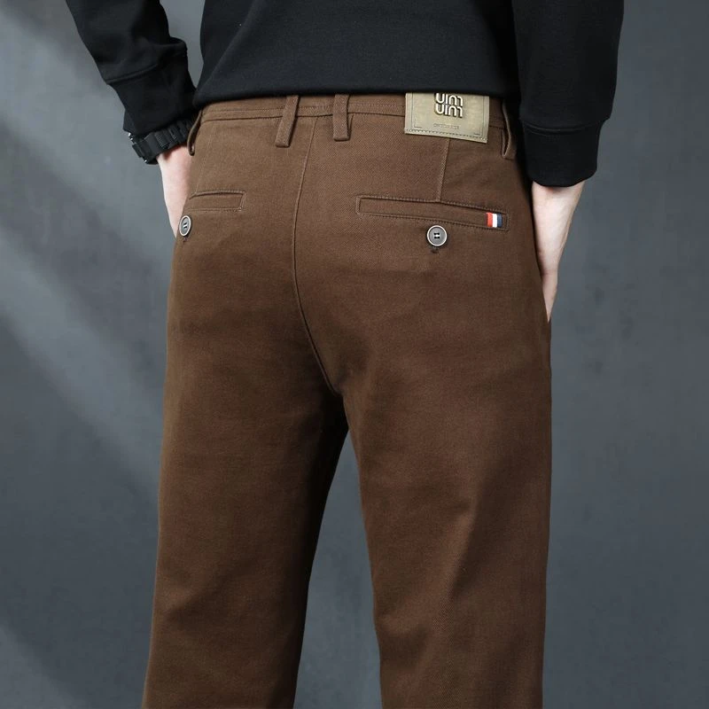 春季高端抗皱休闲裤男士修身直筒宽松商务弹力百搭长裤男士裤子