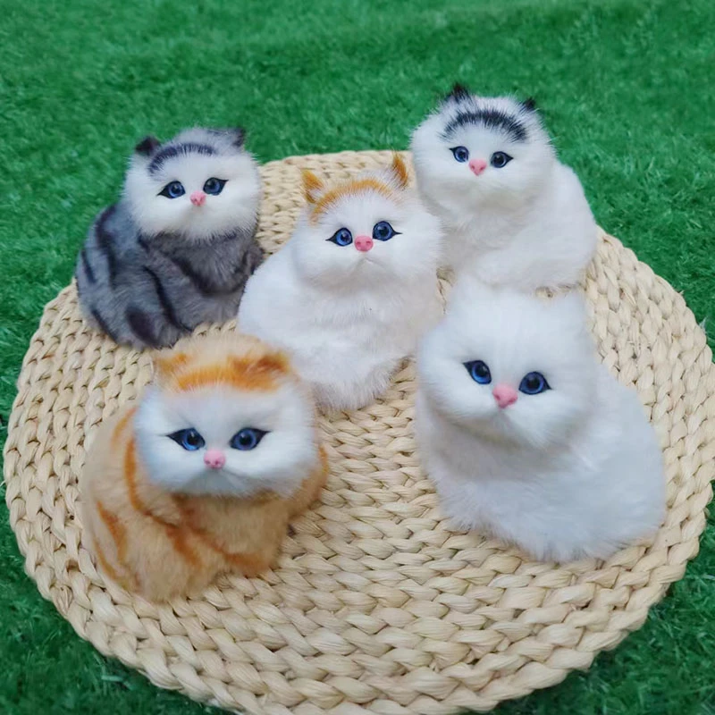 可爱的猫咪仿真会叫小猫动物玩偶单只猫儿童玩具生日礼物diy创意
