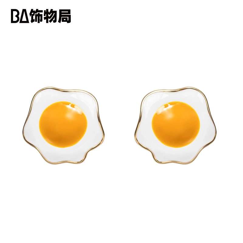 BA 铜合金耳饰 BA饰物局荷包蛋耳夹时尚可爱百搭耳饰小众原创女