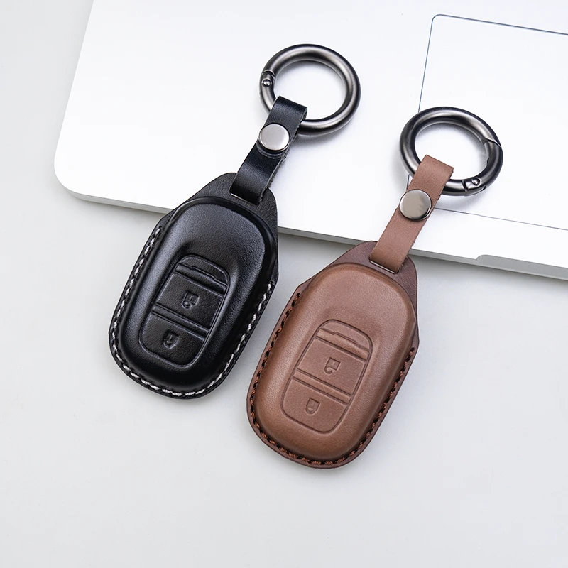 23款CRV皓影缤智XRV致在思域型格高档真皮壳扣头层牛皮手缝钥匙包