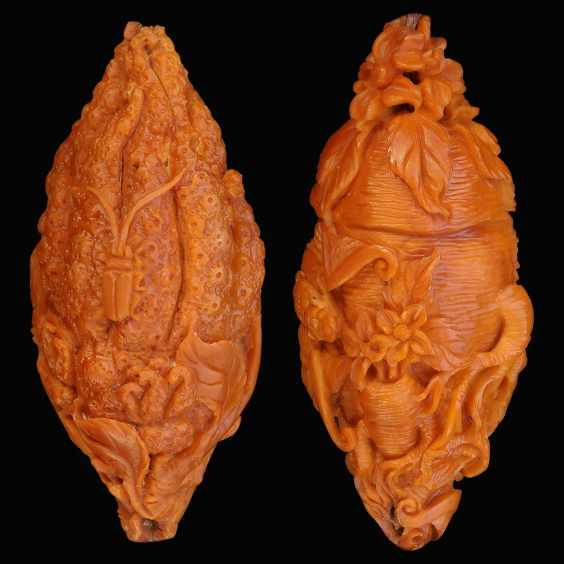 许忠英核雕 佛手瓜 吉祥如意手机挂件吊坠纯手工雕刻苏工橄榄核雕