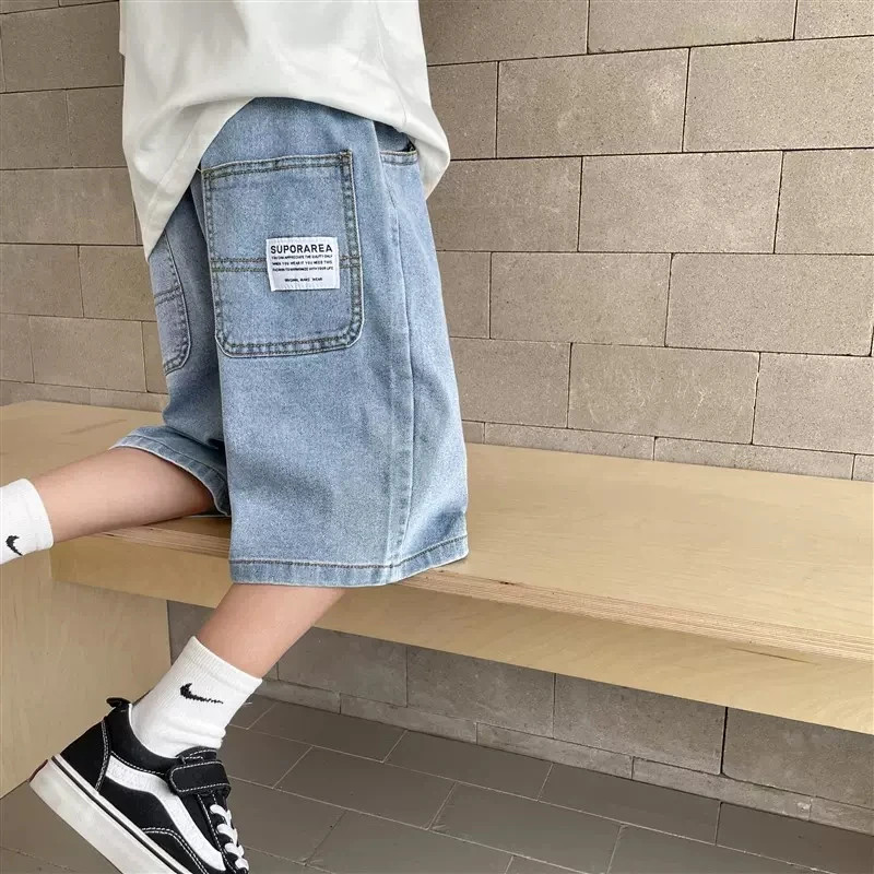 男童牛仔宽松2024童装新款薄款直筒裤子夏装帅气炸街潮外穿五分裤