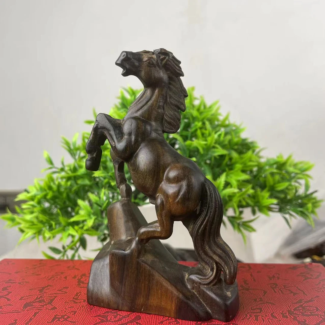 达拉干 马到成功木雕工艺品精工摆件家居摆件车摆件办公摆件