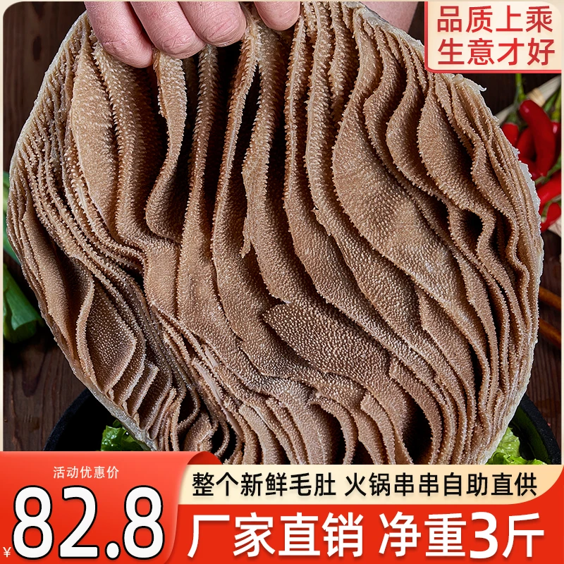 净重3斤整个黑毛肚新鲜牛百叶千层肚商用火锅食材 固形物含量75%