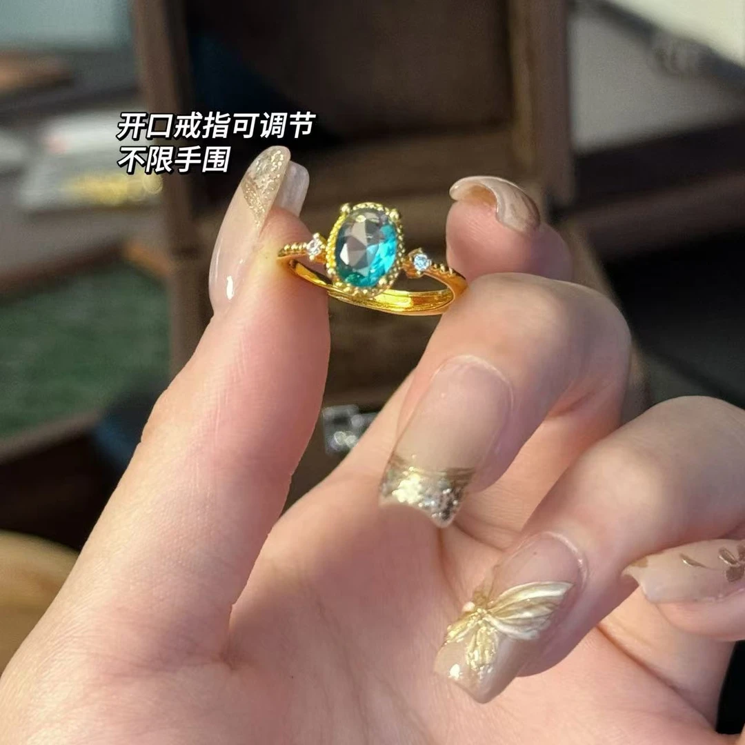 黄铜铅玻璃戒指 BIBI【蔚蓝】戒指J005