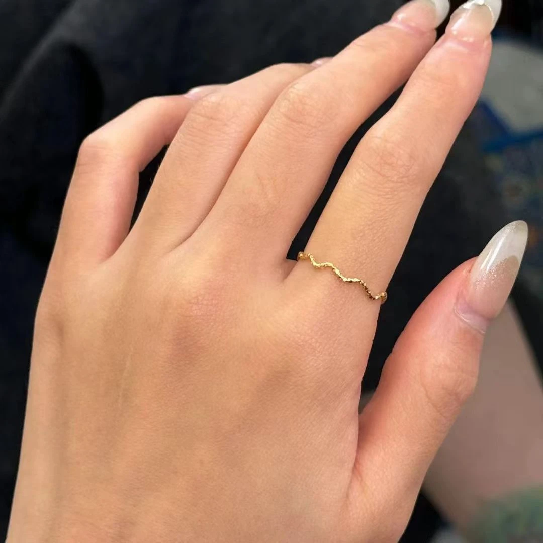 合金戒指 铜合金戒指 BIBI【窄版波浪】戒指J017