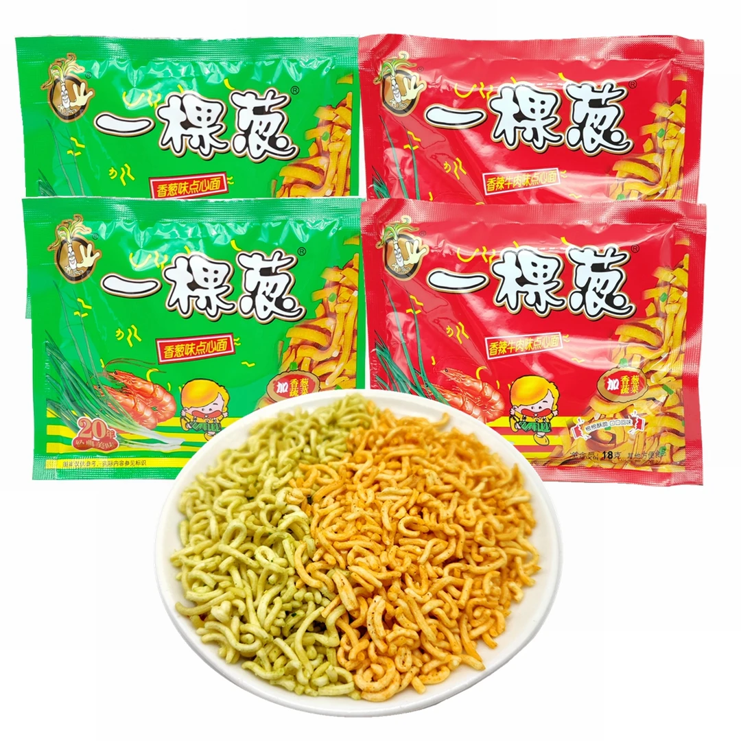 一棵葱干脆面18g/包味香辣牛肉味碎面8090怀旧办公室休闲宿舍零食