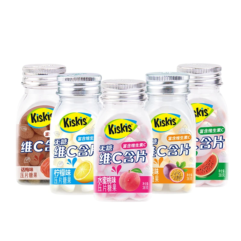 酷滋KisKis维c含片无糖薄荷糖柠檬西瓜话梅果味清口糖新口气糖果