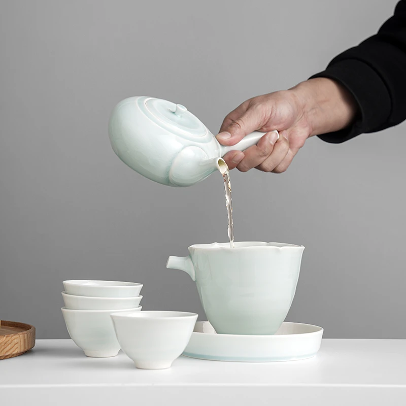 波佐见日本进口青磁 一服茶器茶具套装家用简约现代陶瓷功夫茶具