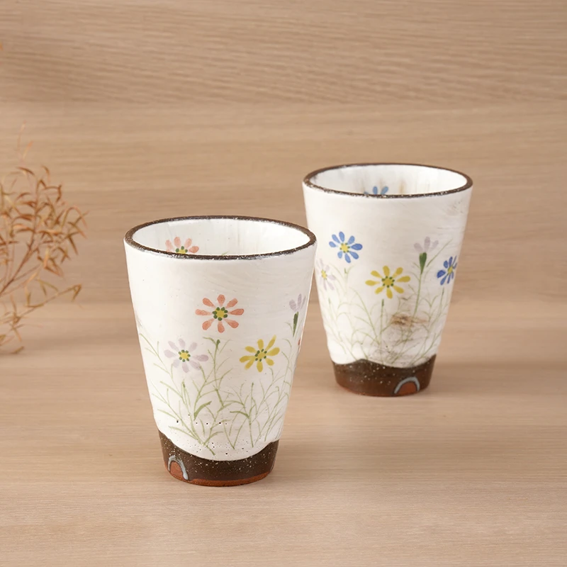 HASAMI-YAKI/波佐见烧家用手绘花草水杯茶水杯彩绘釉下彩陶瓷