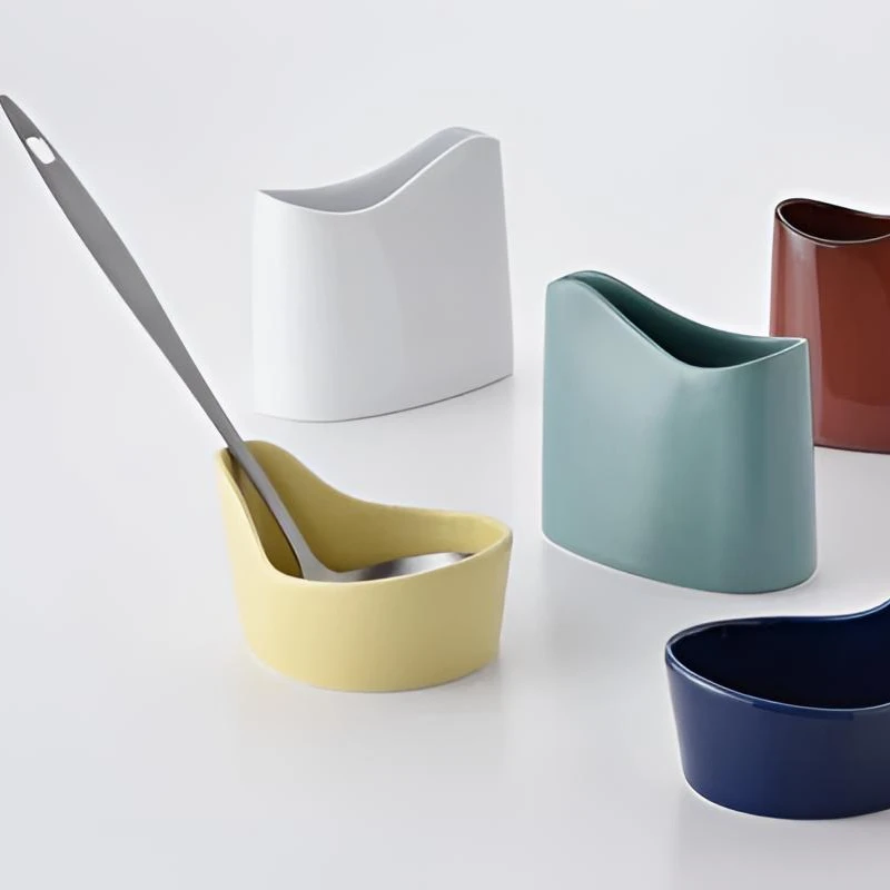 日本进口波佐见烧白山陶器勺子收纳筒汤勺筒