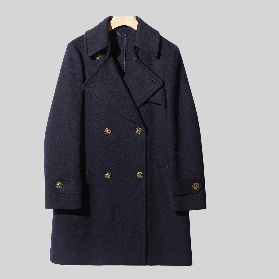 做工天花板  羊毛腰带款西装领大衣8T00D068-1