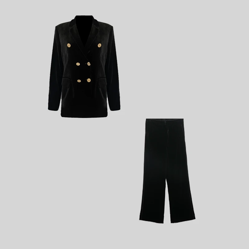 霸总丝绒套 雅Y同步双排扣套装2T251W169