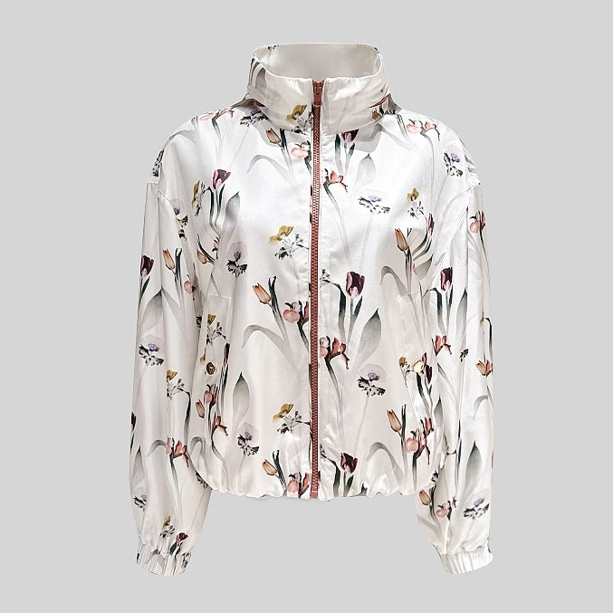 【老板娘自留一眼万年】品牌同步桑蚕丝印花舒适防晒外套1L122W0433