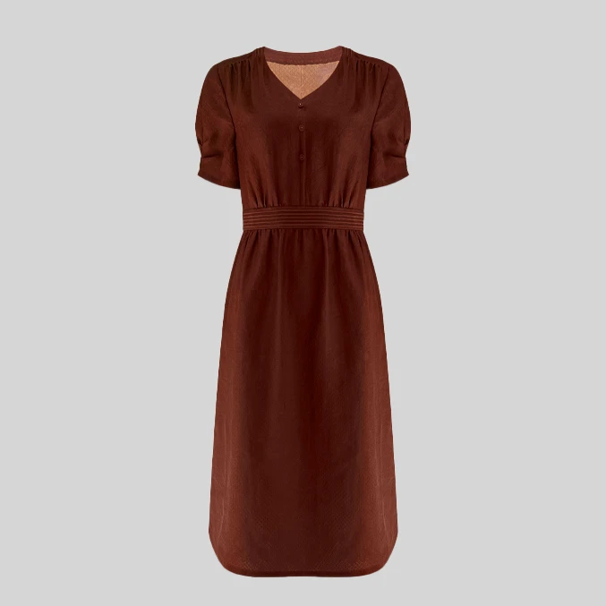 中华瑰宝牡丹提花收腰香云纱连衣裙6L221Q4802