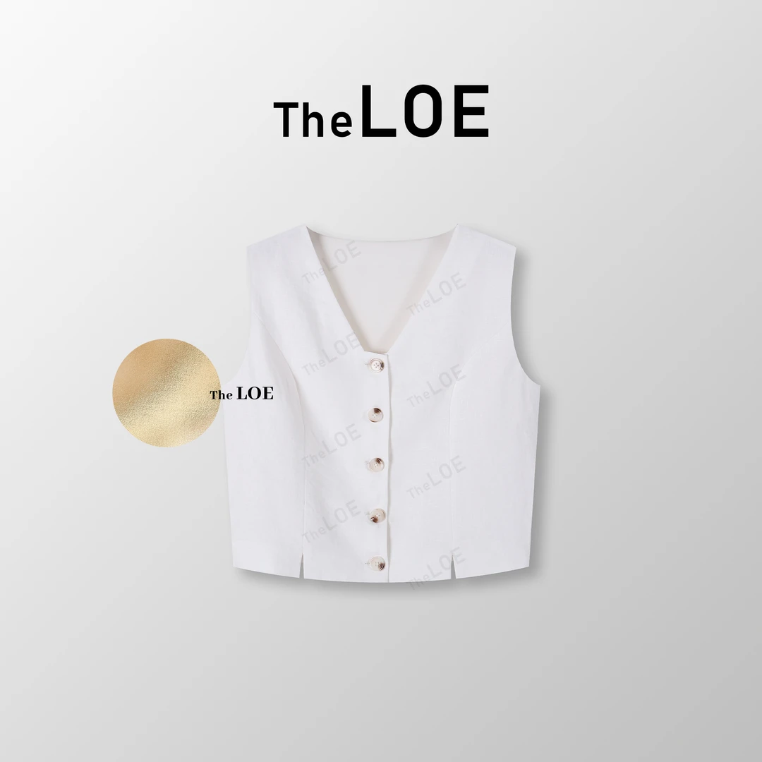 TheLOE/[淡人系套装] 100亚麻慵懒老钱马甲/半裙#06.13TZ-G2122