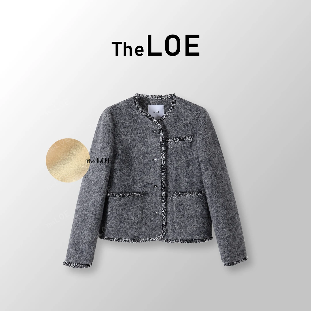 TheLOE/【高奢香银灰】精纺羊毛90鹅绒苏黎灰香风外套#11.25W-G3485