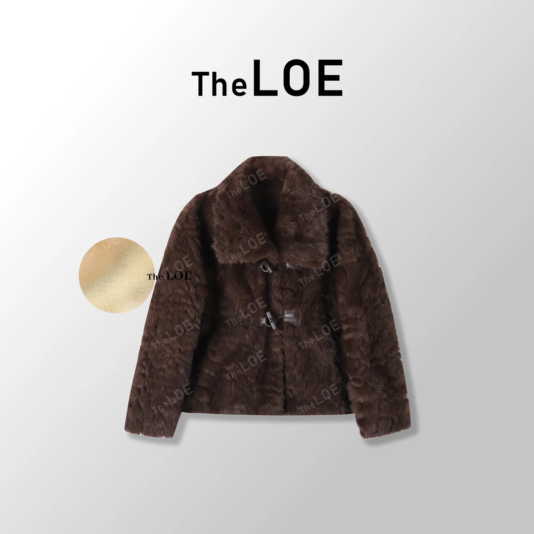 TheLOE/【棕巧牛角扣】北海道初雪  环保毛美拉德外套#10.27W-G3413