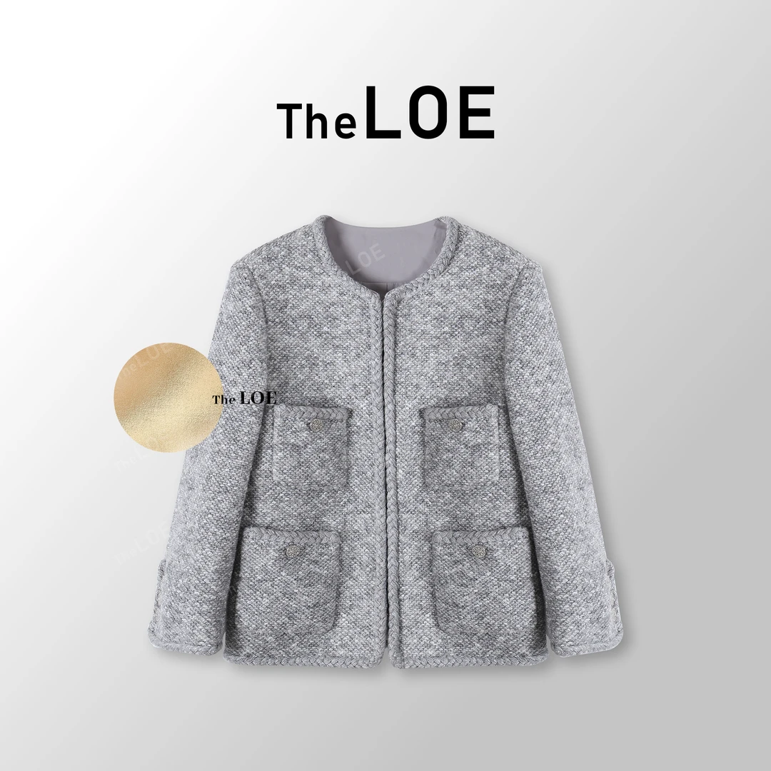 TheLOE/[手工坊-银灰]重磅 高支绵羊毛碎闪香风外套#09.22W-G2423