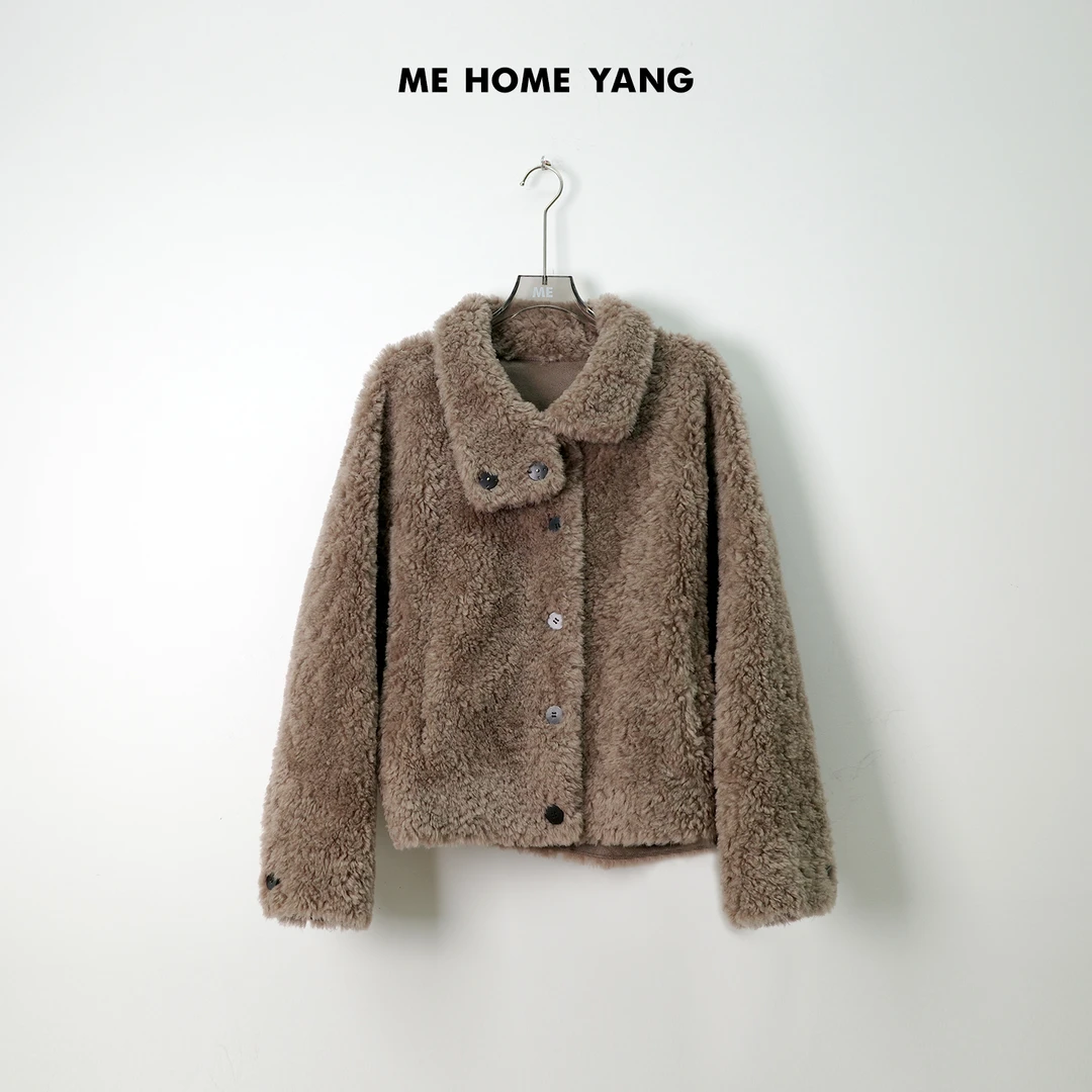 ME【落日余晖】100%绵羊毛绒感毛毛外套立领保暖高级感外套MEQA2405