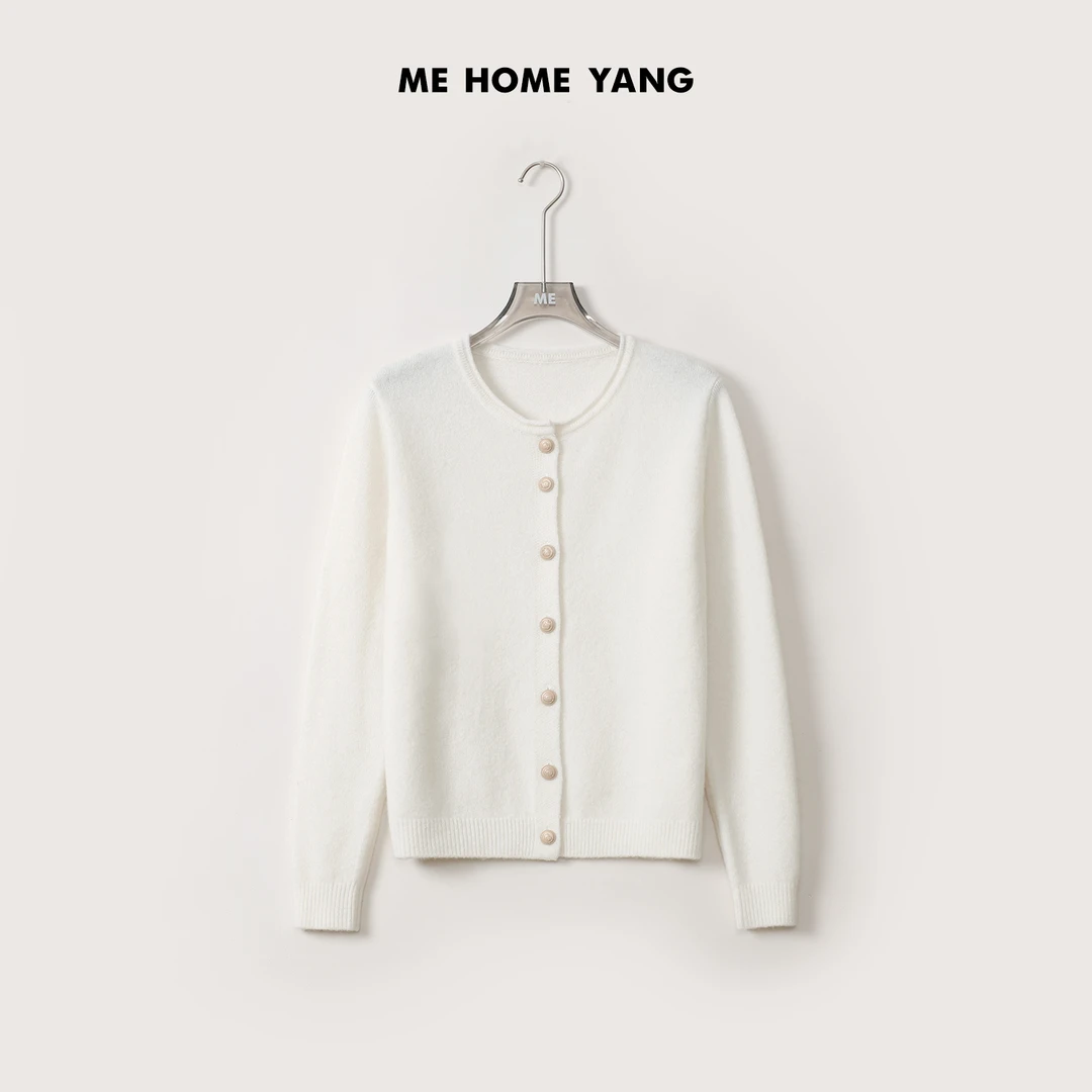 ME【云朵纱】100绵羊毛罗纹卷边领口女士保暖百搭针织毛衣MEQA4379